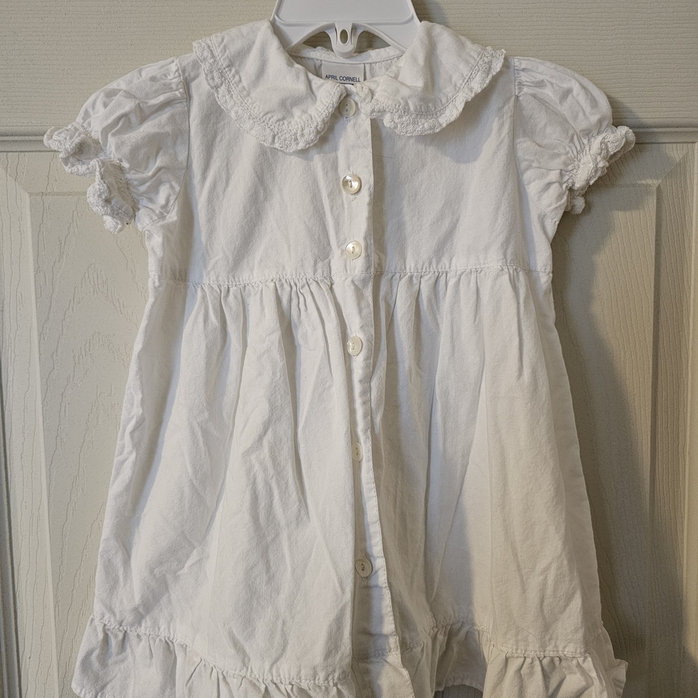 100% Cotton April Cornell Toddler Girls Dress with Ruffles Shabby Chic